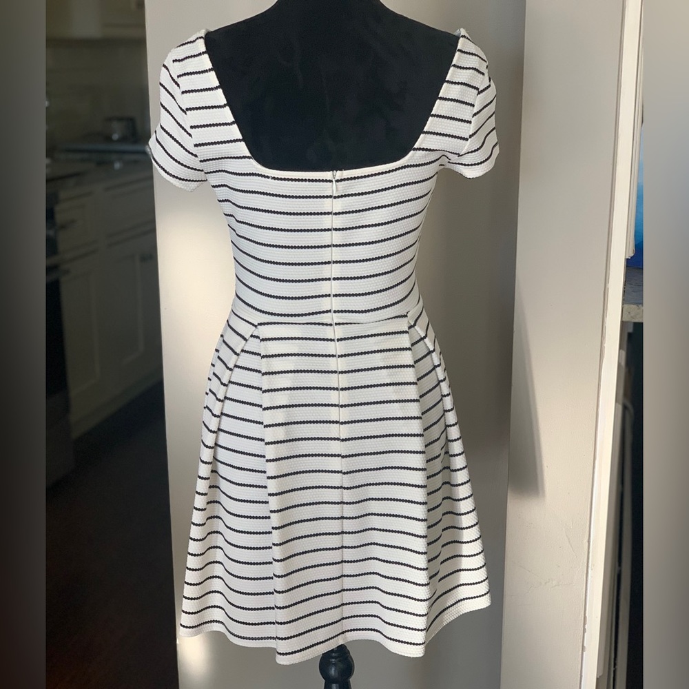 Soprano White with Black Stripes Dress